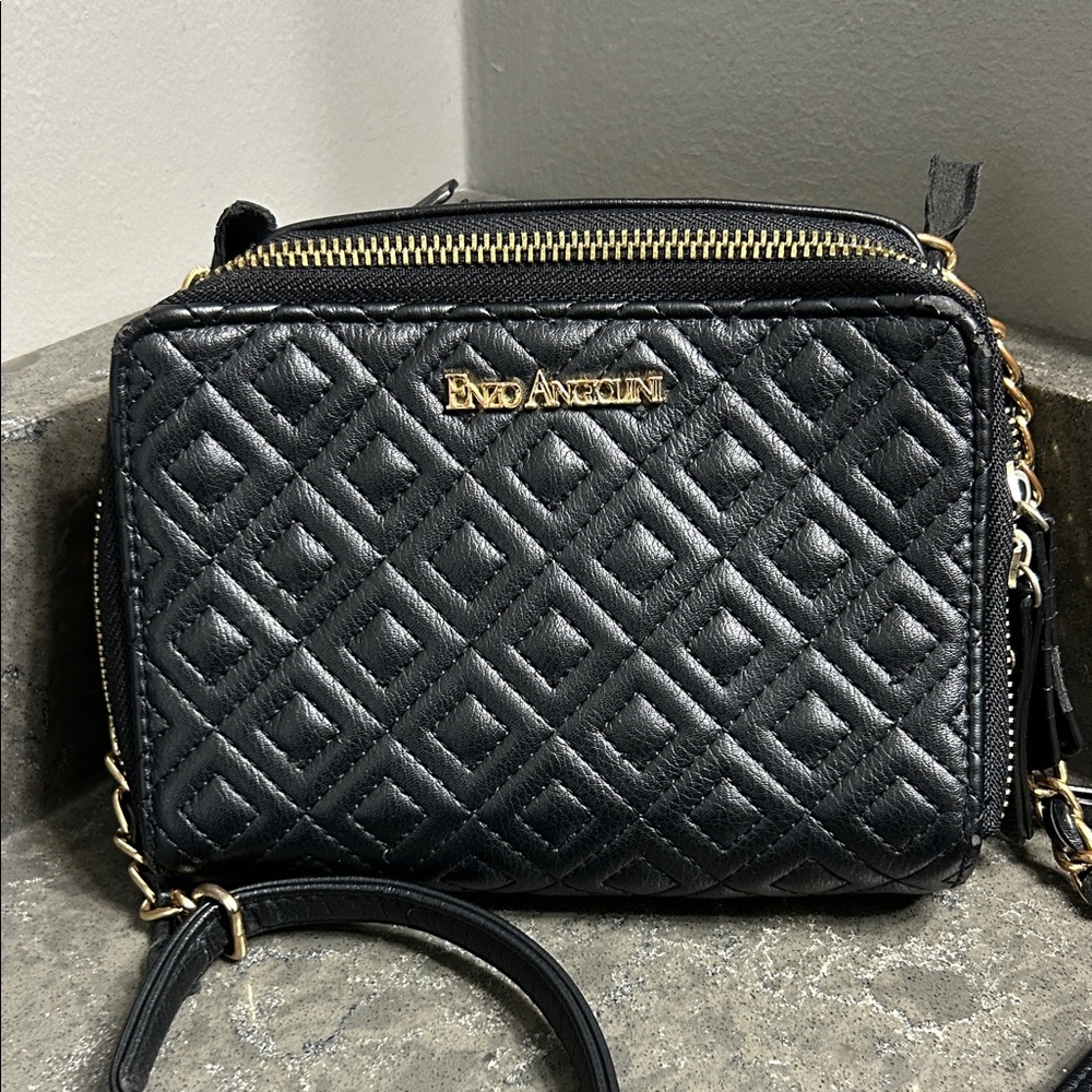 Enzo Angiolini Black Quilted Women's Bag